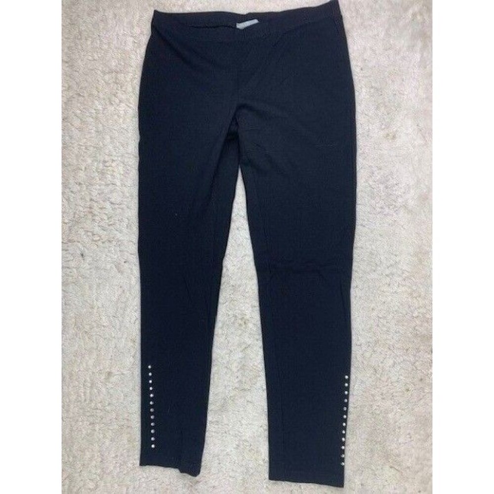 Glitterscape Size S Womens Leggings Black Stretch Ankle Bling On Lower Leg